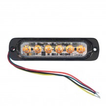 Светодиодная оптика Sanmak SM7002-3Y 6LEDs стробоскоп 12V/24V Super Slim 3W (янтарный)